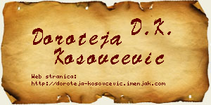 Doroteja Kosovčević vizit kartica